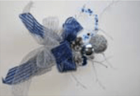 "Silent Night" - silver, blue, and white